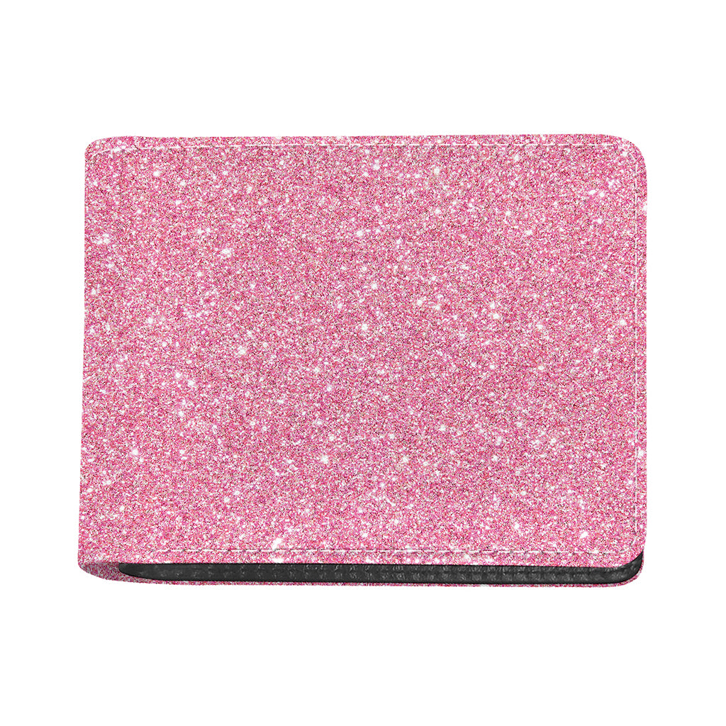 Pink (NOT Real) Glitter Print Bifold Wallet