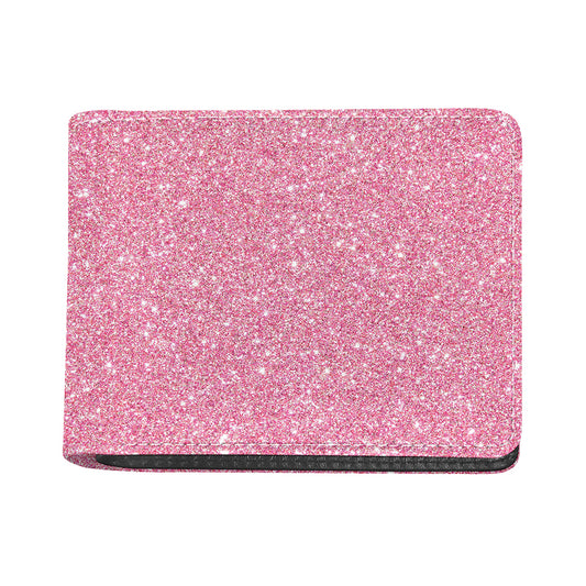 Pink (NOT Real) Glitter Print Bifold Wallet