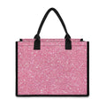 Pink (NOT Real) Glitter Print Canvas Tote Bag