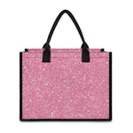 Pink (NOT Real) Glitter Print Canvas Tote Bag