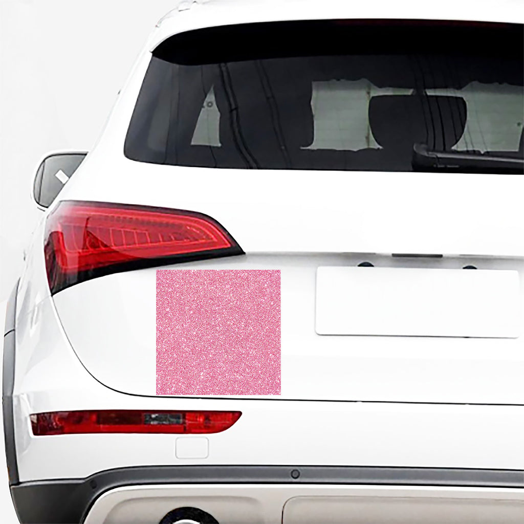 Pink (NOT Real) Glitter Print Car Sticker