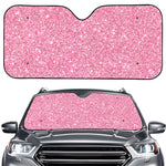 Pink (NOT Real) Glitter Print Car Windshield Sun Shade