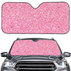 Pink (NOT Real) Glitter Print Car Windshield Sun Shade