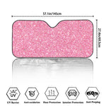 Pink (NOT Real) Glitter Print Car Windshield Sun Shade