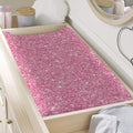 Pink (NOT Real) Glitter Print Changing Pad Cover