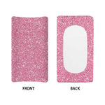 Pink (NOT Real) Glitter Print Changing Pad Cover