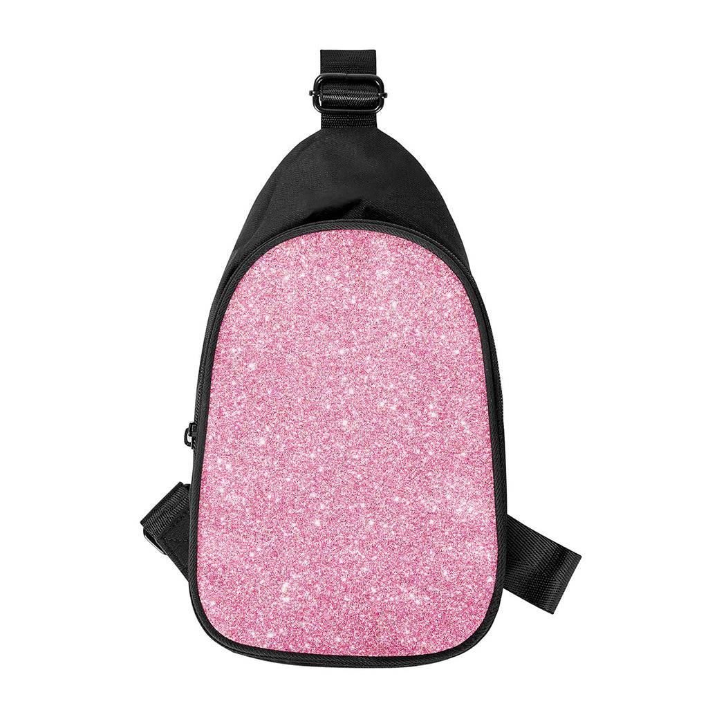Pink (NOT Real) Glitter Print Chest Bag