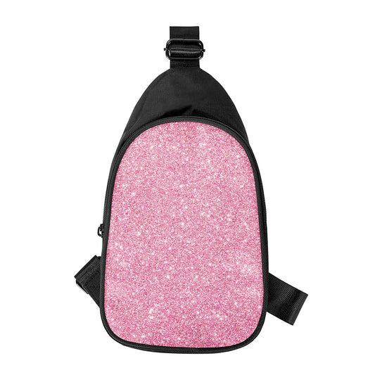 Pink (NOT Real) Glitter Print Chest Bag
