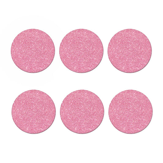 Pink (NOT Real) Glitter Print Coaster Set