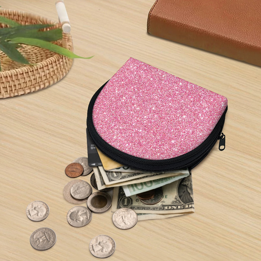 Pink (NOT Real) Glitter Print Coin Purse