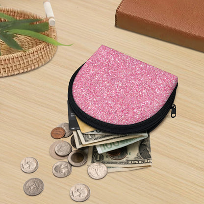 Pink (NOT Real) Glitter Print Coin Purse