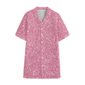 Pink (NOT Real) Glitter Print Cotton Hawaiian Shirt