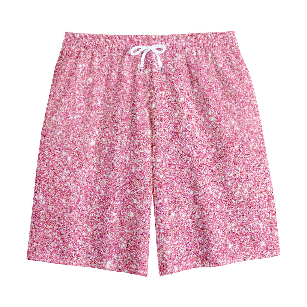 Pink (NOT Real) Glitter Print Cotton Shorts