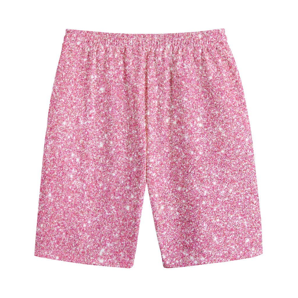 Pink (NOT Real) Glitter Print Cotton Shorts