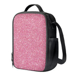 Pink (NOT Real) Glitter Print Crossbody Lunch Bag