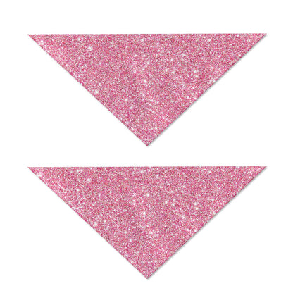 Pink (NOT Real) Glitter Print Dog Bandana