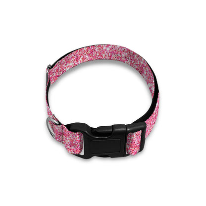 Pink (NOT Real) Glitter Print Dog Collar