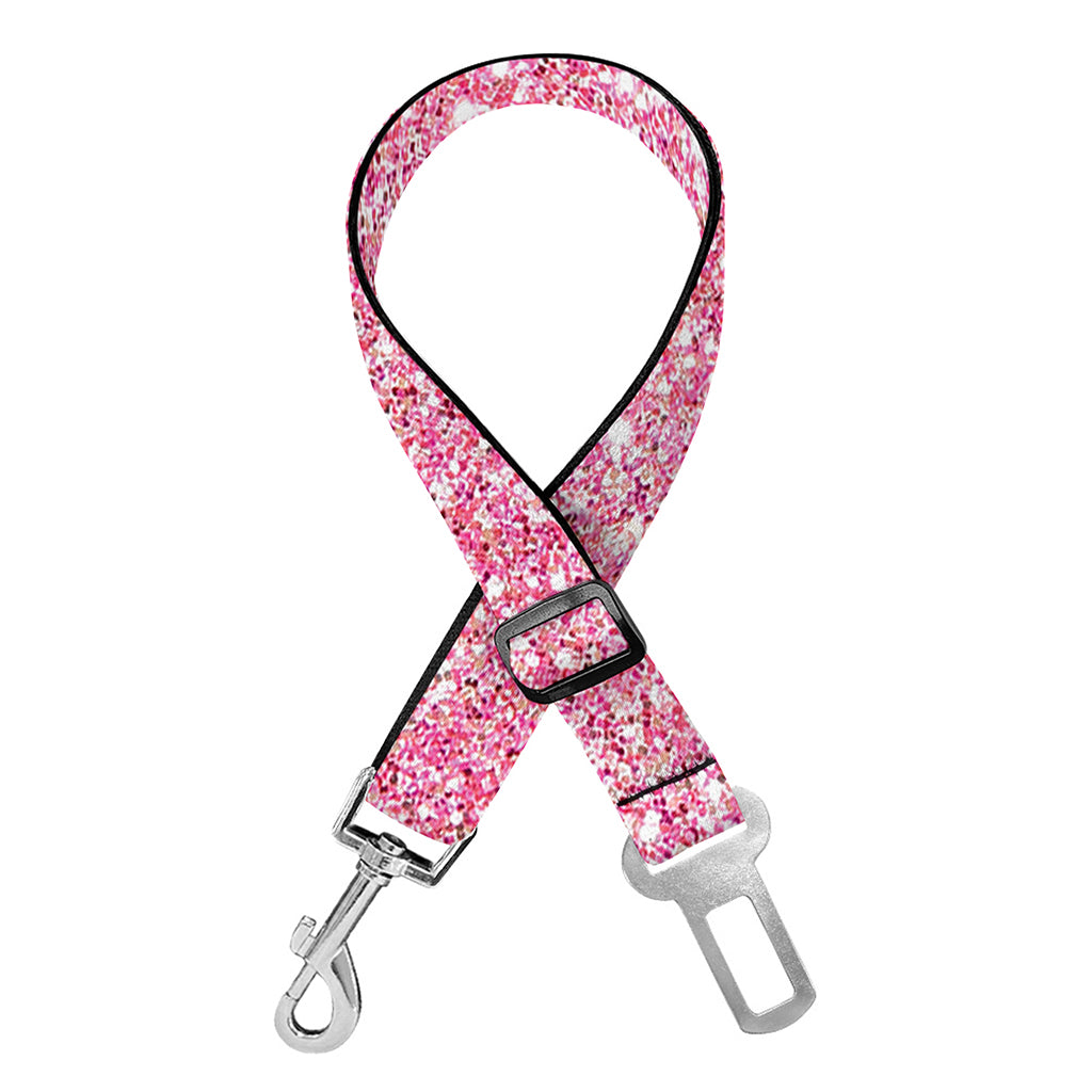 Pink (NOT Real) Glitter Print Dog Seat Belt