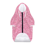 Pink (NOT Real) Glitter Print Dog Zip Up Hoodie