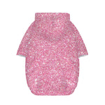 Pink (NOT Real) Glitter Print Dog Zip Up Hoodie
