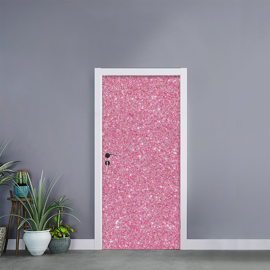 Pink (NOT Real) Glitter Print Door Sticker