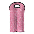 Pink (NOT Real) Glitter Print Double Neoprene Wine Tote
