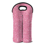 Pink (NOT Real) Glitter Print Double Neoprene Wine Tote