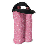 Pink (NOT Real) Glitter Print Double Neoprene Wine Tote