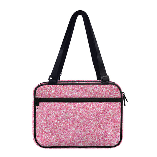 Pink (NOT Real) Glitter Print Double Strap Bible Bag