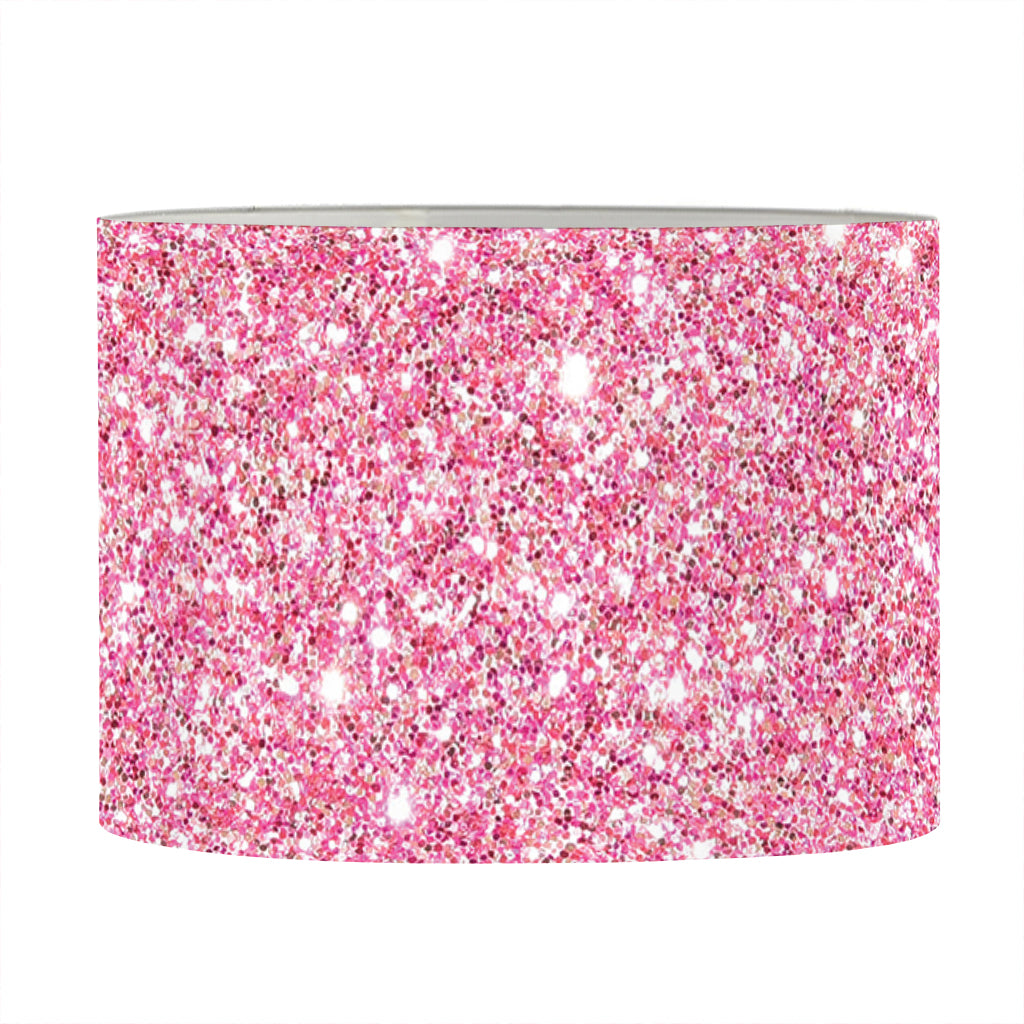 Pink (NOT Real) Glitter Print Drum Lamp Shade