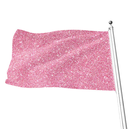 Pink (NOT Real) Glitter Print Flag