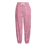 Pink (NOT Real) Glitter Print Fleece Lined Knit Pants