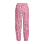 Pink (NOT Real) Glitter Print Fleece Lined Knit Pants