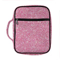 Pink (NOT Real) Glitter Print Front Pocket Bible Bag