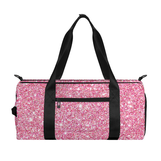Pink (NOT Real) Glitter Print Gym Bag