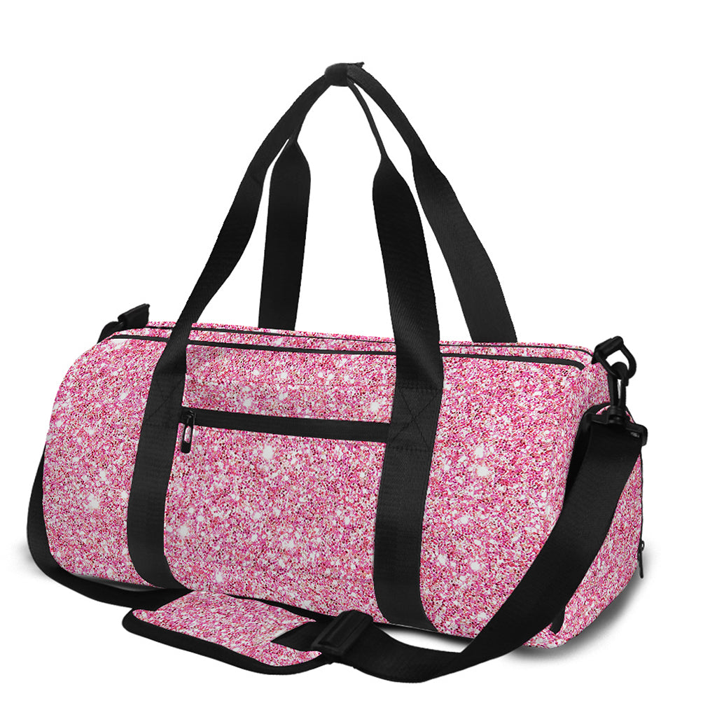 Pink (NOT Real) Glitter Print Gym Bag