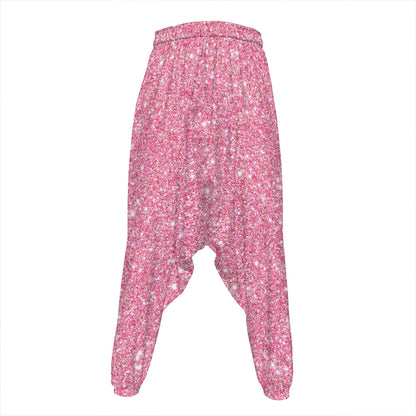Pink (NOT Real) Glitter Print Hammer Pants