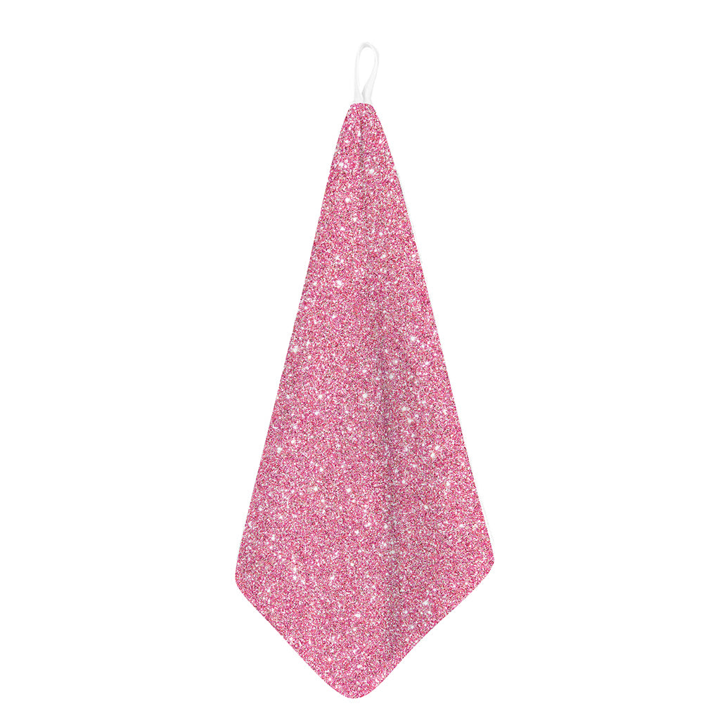 Pink (NOT Real) Glitter Print Hand Towel