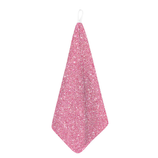 Pink (NOT Real) Glitter Print Hand Towel
