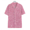 Pink (NOT Real) Glitter Print Hawaiian Shirt