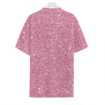 Pink (NOT Real) Glitter Print Hawaiian Shirt