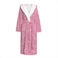 Pink (NOT Real) Glitter Print Hooded Bathrobe