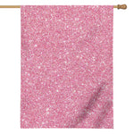 Pink (NOT Real) Glitter Print House Flag