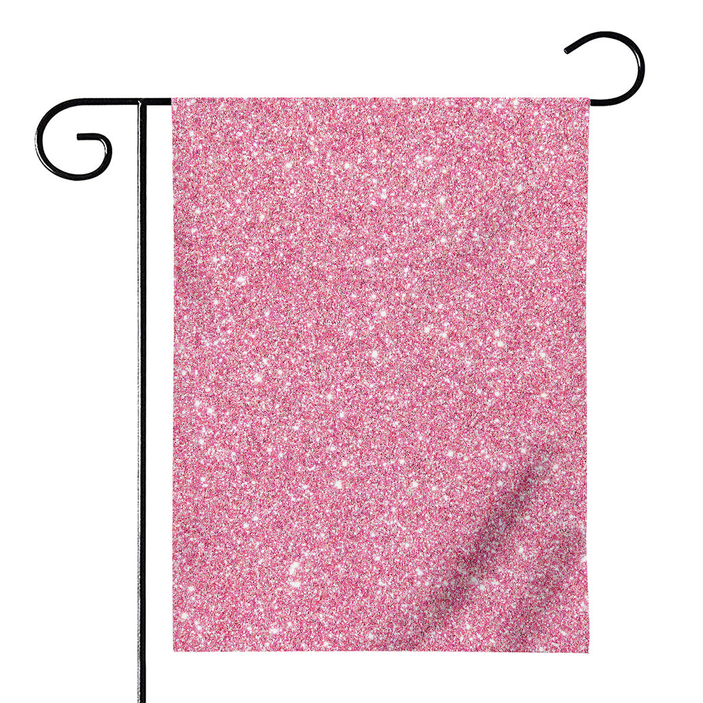 Pink (NOT Real) Glitter Print House Flag