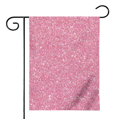 Pink (NOT Real) Glitter Print House Flag