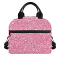 Pink (NOT Real) Glitter Print Insulated Lunch Bag