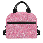 Pink (NOT Real) Glitter Print Insulated Lunch Bag