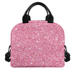 Pink (NOT Real) Glitter Print Insulated Lunch Bag