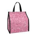 Pink (NOT Real) Glitter Print Insulated Lunch Tote