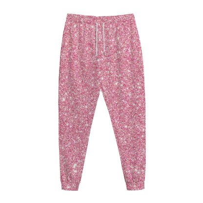 Pink (NOT Real) Glitter Print Jogger Pants